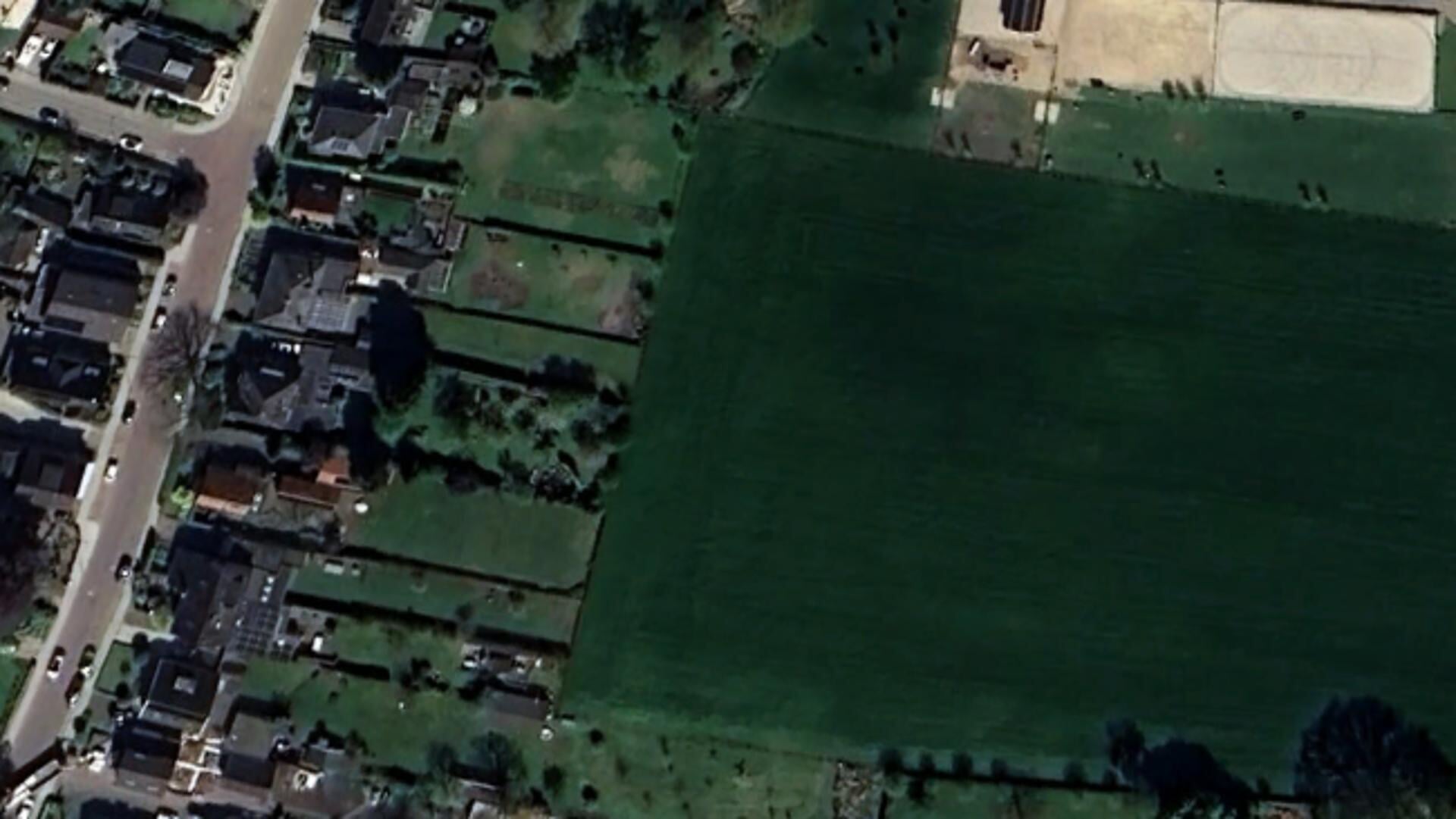 Het gebied achter de Molenstraat. Foto: Google Earth.
