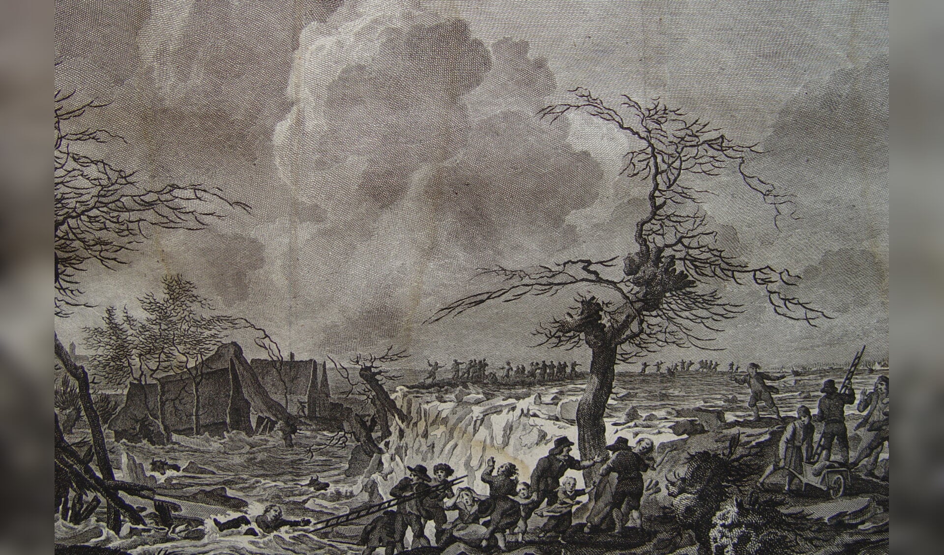 Doorbraak van de Waaldijk bij Doornik-Bemmel in 1799 (foto: Historische Kring Bemmel)
