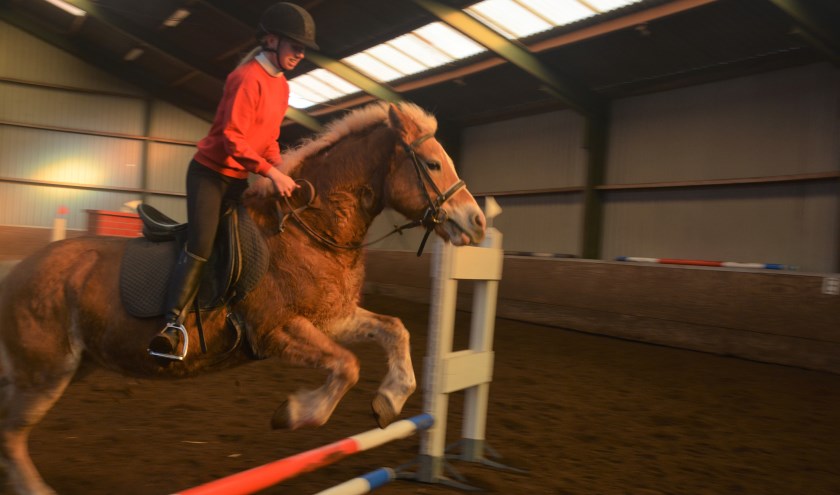 Mooie sprong. (foto: Maud van Bree)