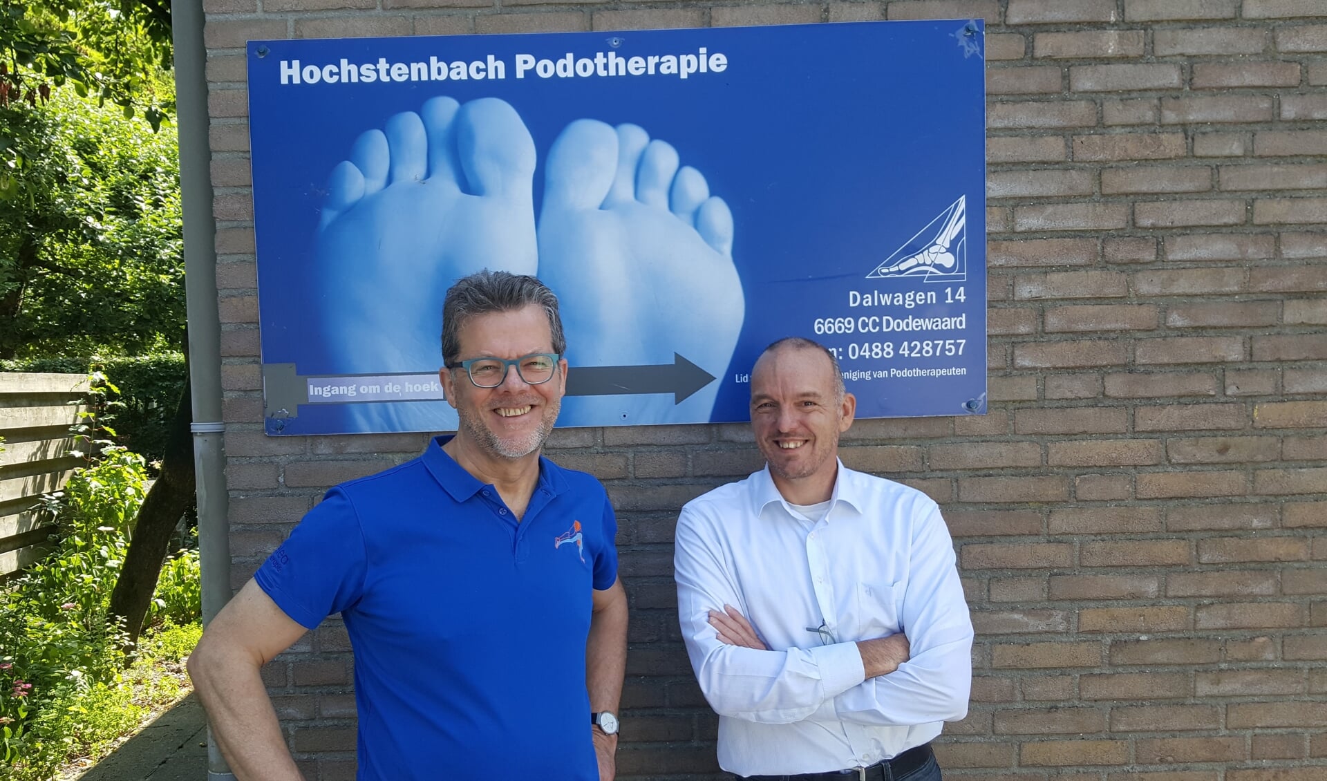 Foto: Links Huub Delea en rechts Franklin Hochstenbach:  samenwerking voor de diabetesvoet