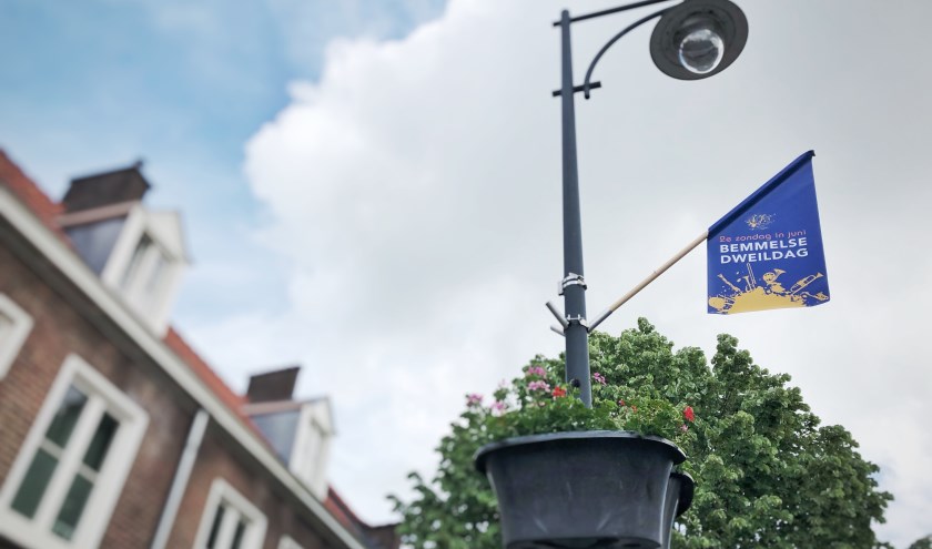 Tachtig dweildagvlaggen kleuren Bemmel geel/blauw. (foto: Anniek van de Berg)