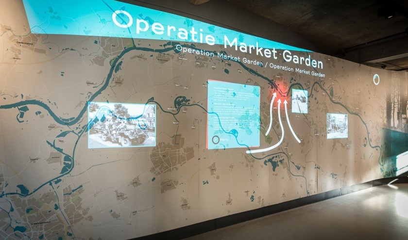 De interactieve belevingswand in het Infocentrum WO2 Nijmegen. (foto: Archief Infocentrum WO2 Nijmegen)
