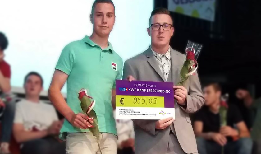 Tijdens de diploma-uitreiking (3 juli 2019) werden Rick Tiellemans (links) en Tom Vermaas (rechts) in het zonnetje gezet. Zij maakten met hun onderneming de meeste winst. (foto: OBC Huissen)