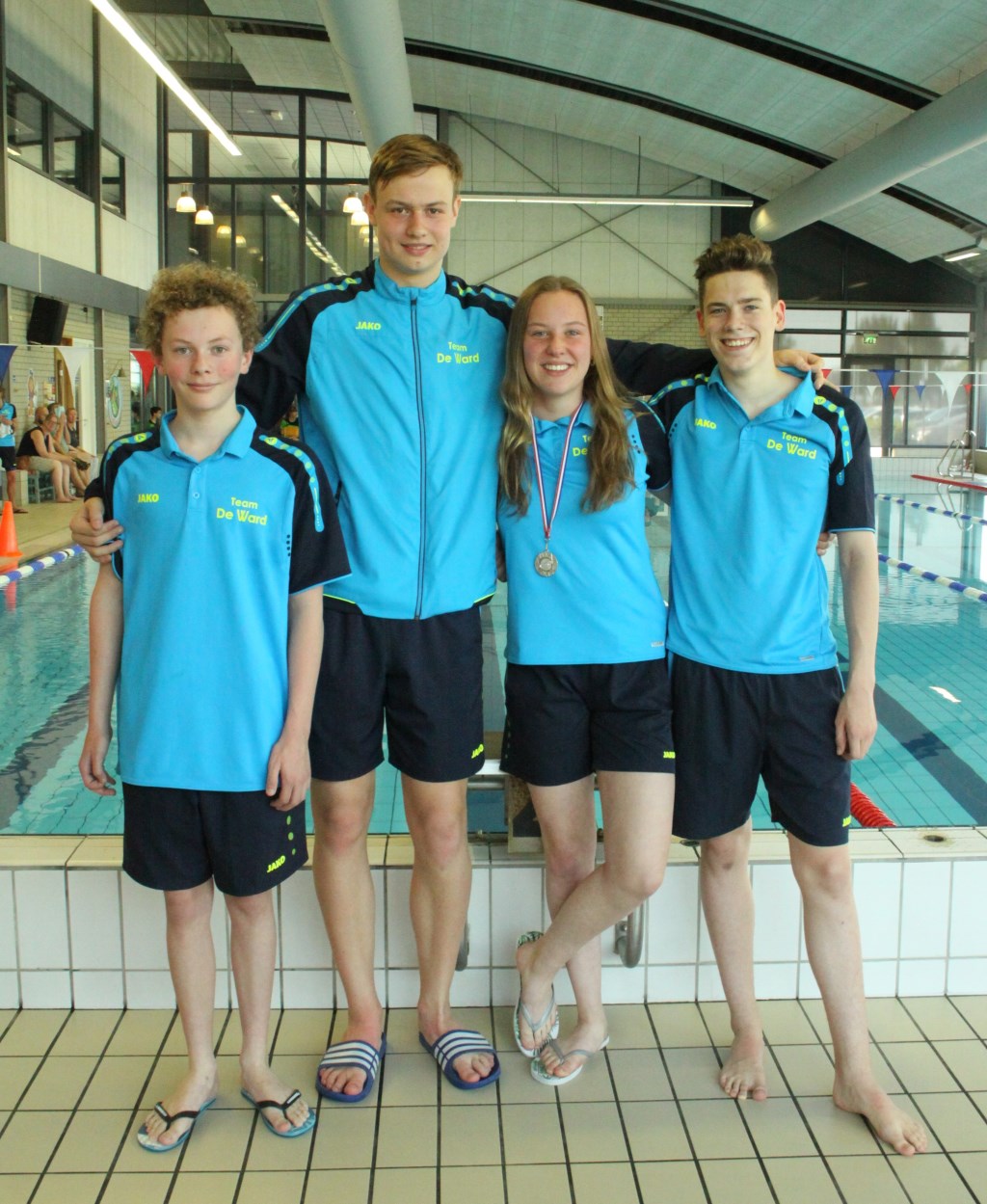 v.l.n.r. Mees, Mick, Liz en Jon