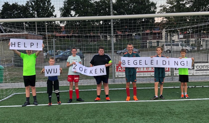 Enkele spelers van het Voetbalplusteam.