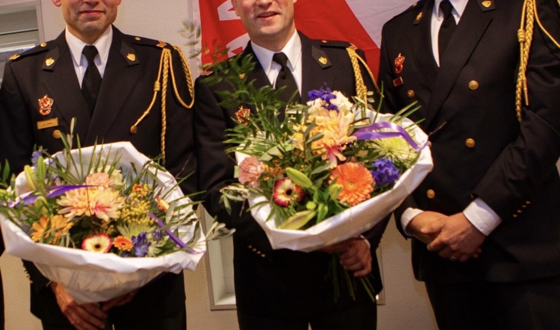 Wim Knort, Reinier van 't Hullenaar, Toine Knipping. (foto: Brandweer Bemmel)