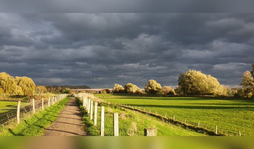 <p>Wonderlijke contrasten toen de zon aan het einde van een bewolkte dag zomaar even door brak. (foto: Jantine van Laar)</p>