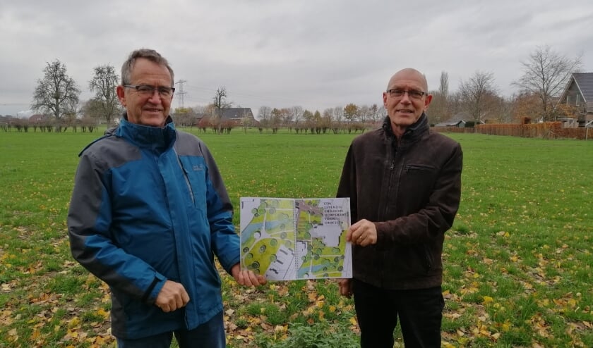 <p>Theo Kampschreur en André van Kerkhoff: “We willen dat Groessen een mooi en levendig dorp blijft” (foto: Nina Elbers)</p>