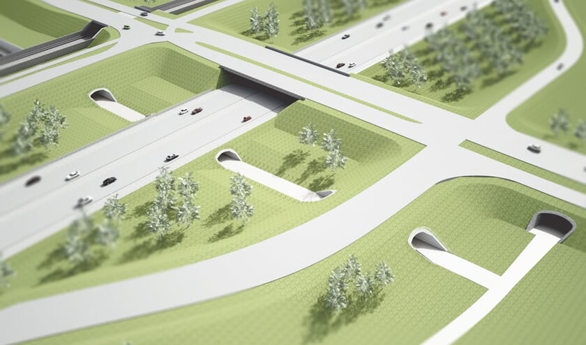 <p>Aansluiting Bemmel met fietstunnels. (foto: Ney & Partners)</p>