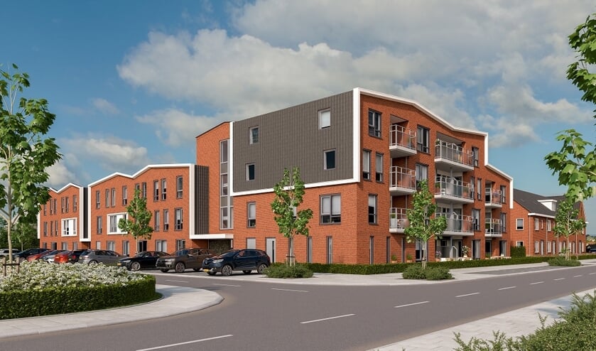 Zij-aanzicht woonzorglocaties, links Mookerhof, rechts Mookerplein.