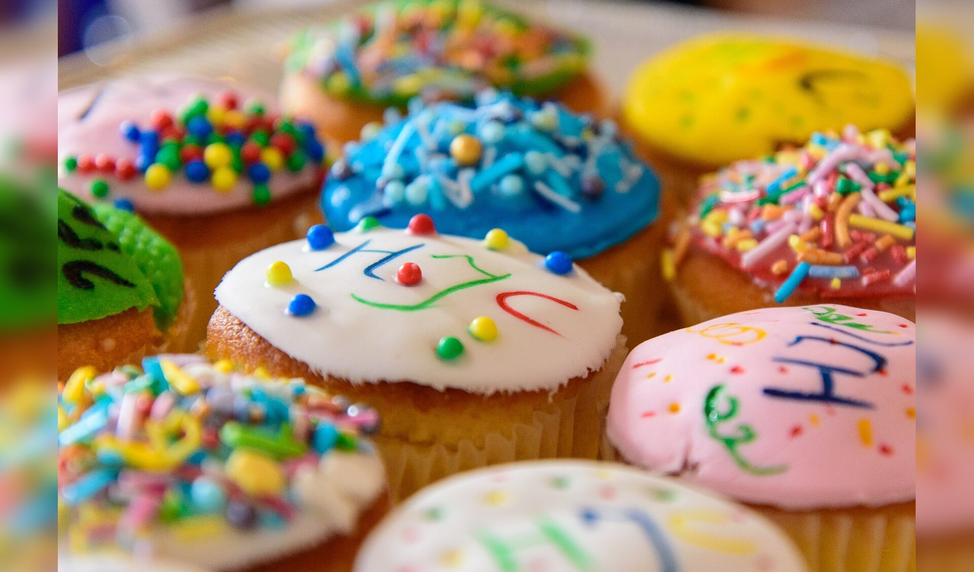 De rijk versierde cupcakes. (foto: Patrick van Wolferen)