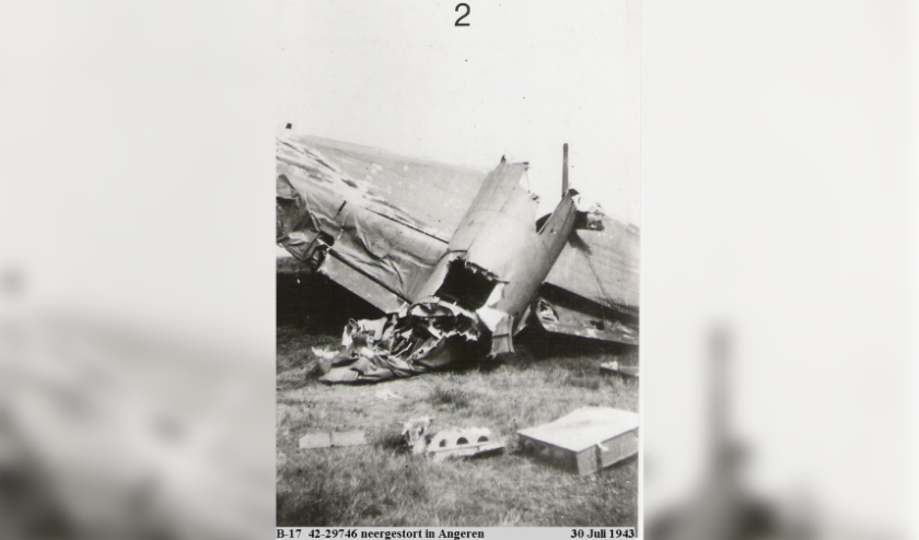 B17 neergestort in Angeren 30-07-1943. (foto: Archief Wabo research)