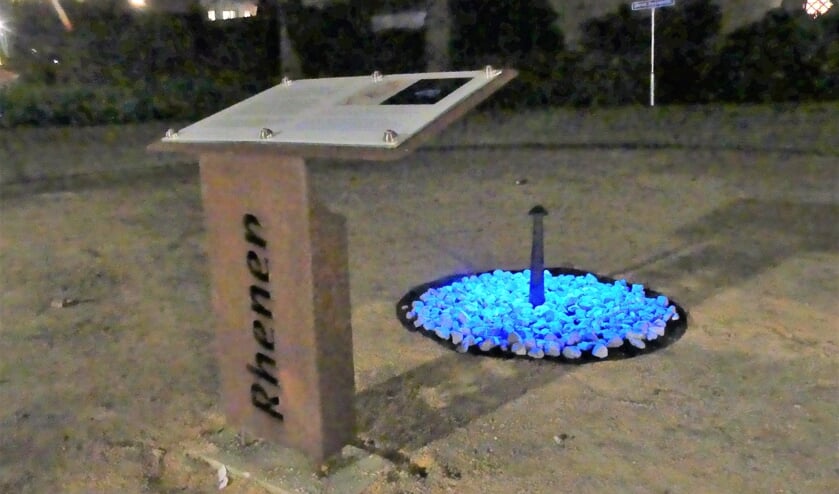Het tijdelijke monument voor Rhenense joods slachtoffers op het H.P. Deysplein op 31 januari 2020 (Foto: Leo Schoonhoven, Rhenen)
