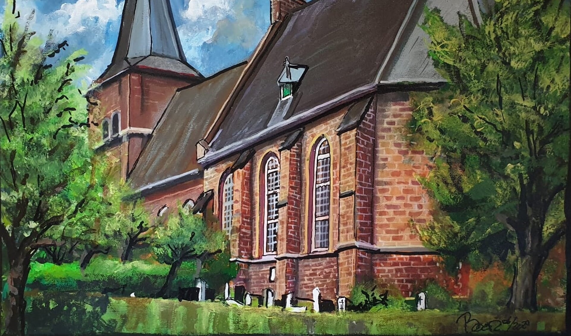 Schilderij protestantse kerk Jouk Boon. (foto: Wim Moll)