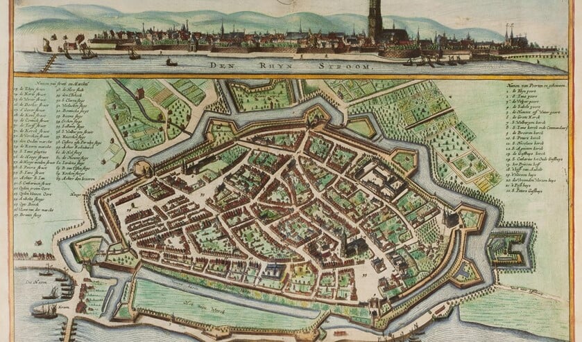 Oude stadskaart van Arnhem.