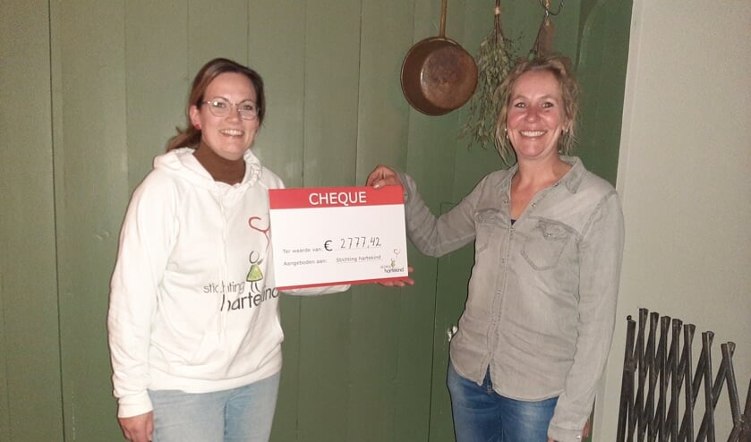 <p>Overhandigen van de cheque aan Hartekind.</p>