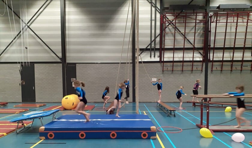 <p>DGV leden in actie tijdens de gymles. (Eigen foto)</p>
