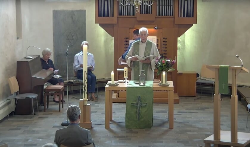 <p>Fragment uit de livestream van 4 juli 2021. (foto: PKN Heumen)</p>