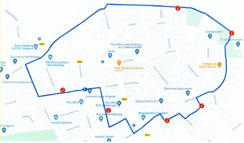 routekaart ommetje angeren