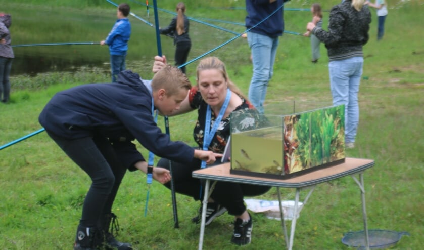 <p>Groep 7 Martinusschool houdt zich bezig met vissen. (foto: HSV De Zeelt)</p>