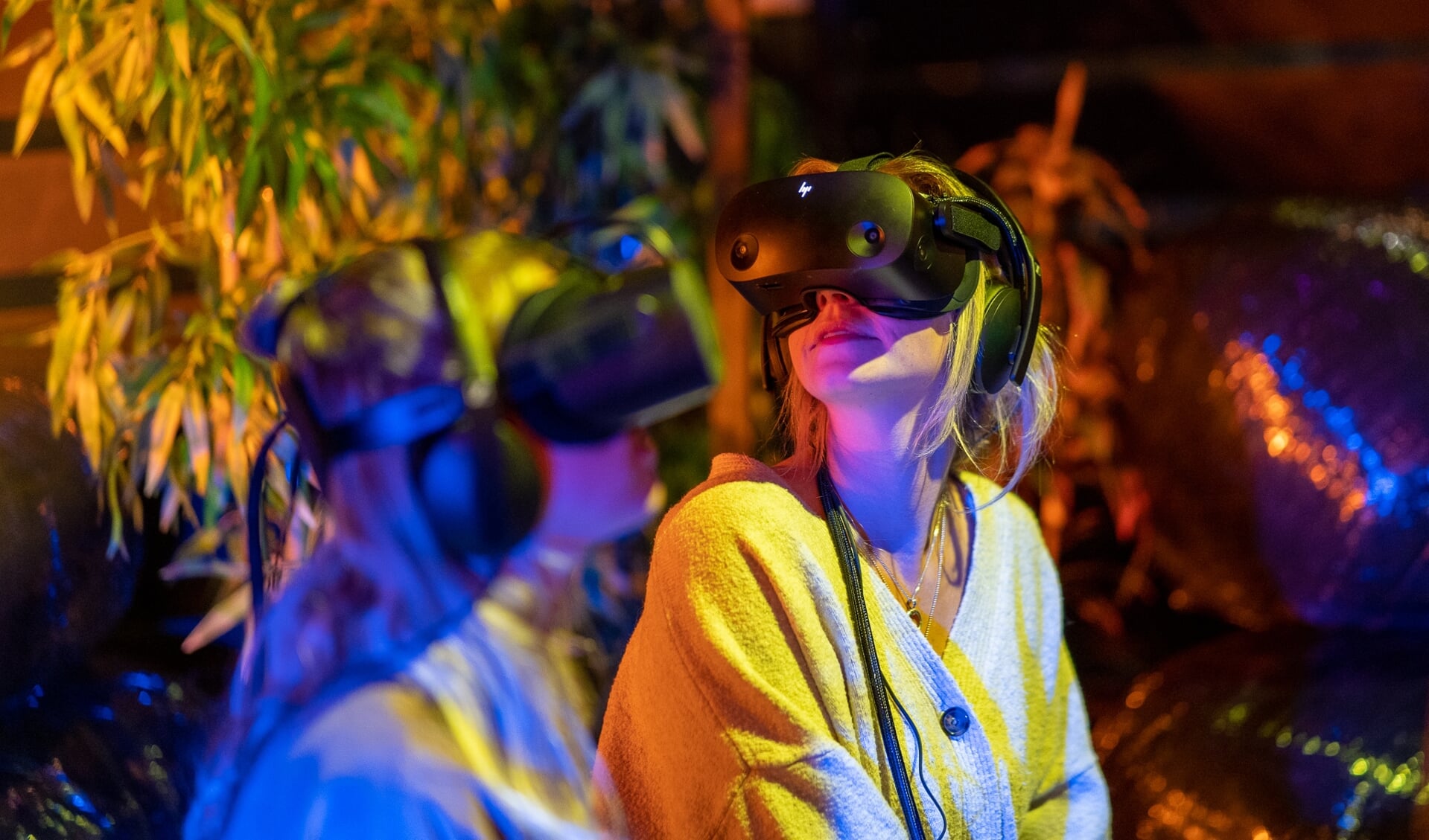 Door het gebruik van een VR-headset worden de zintuigen geprikkeld. 