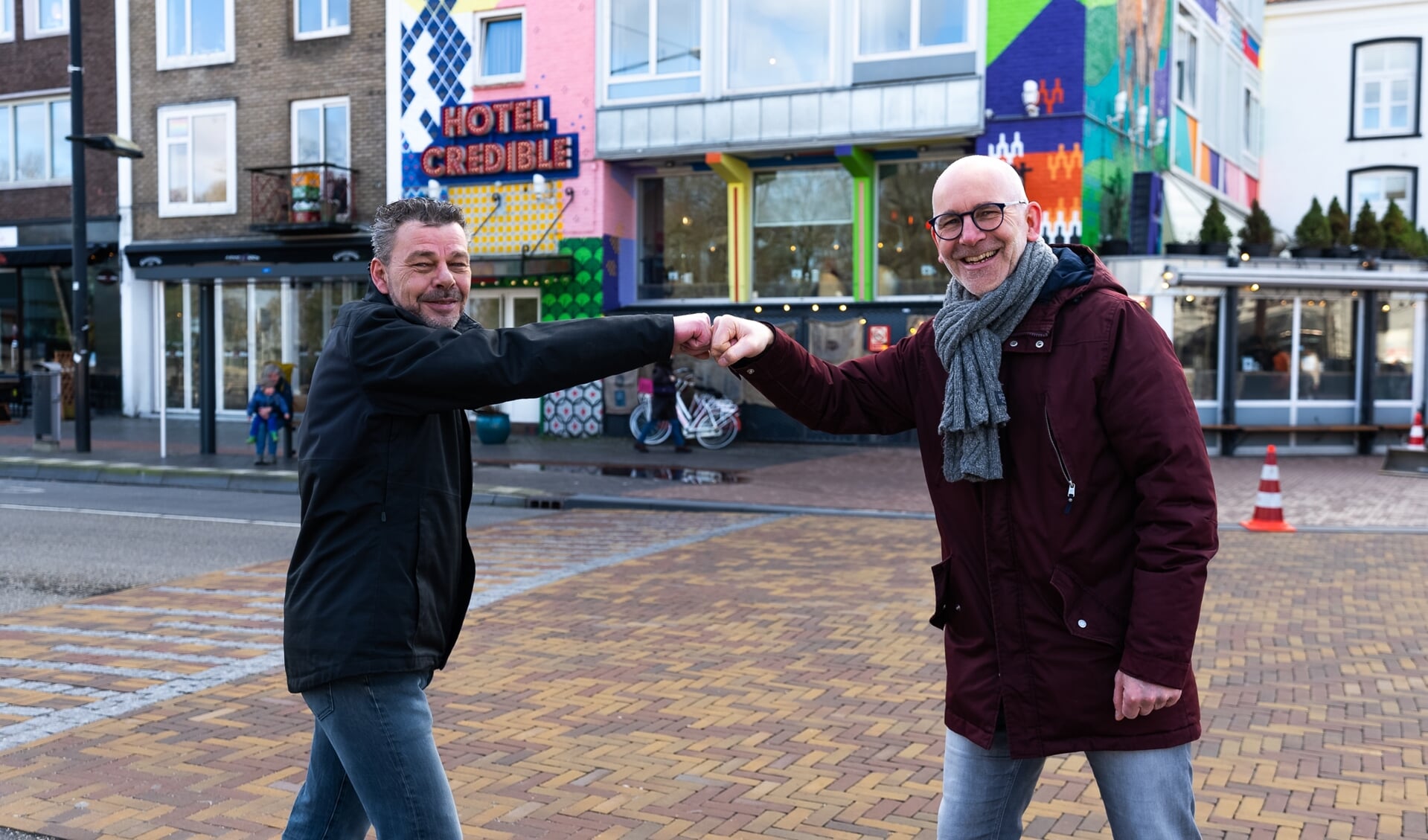 Marcel Janssen (links) en binnenstadmanager Maarten Mulder. 