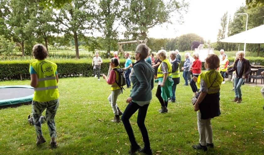 Warming-up Midzomeravondwandeling. (foto: Yvonne Onck)