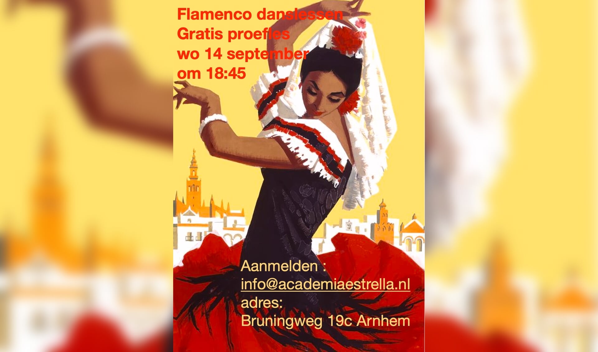 Flamenco danslessen, proefles op wo. 14 september