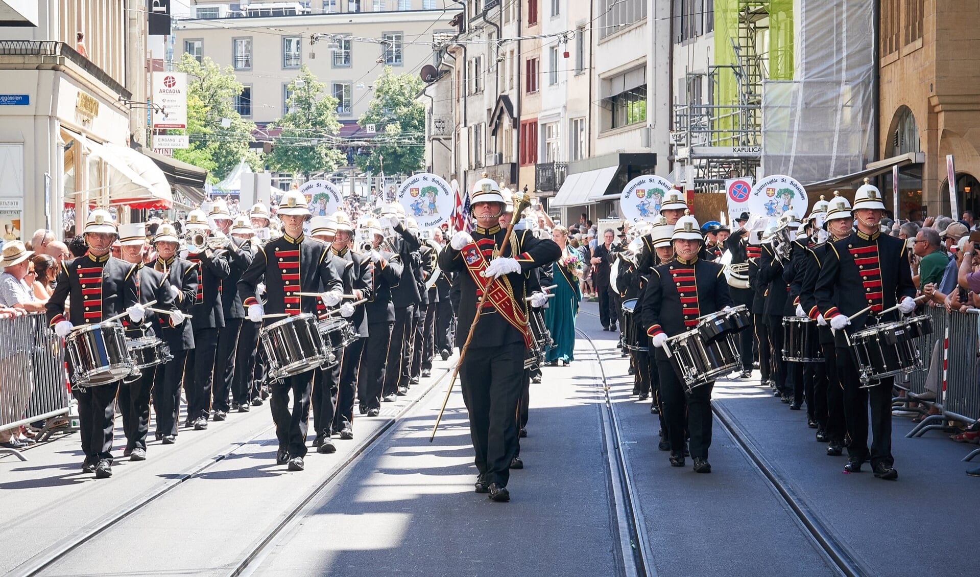 Sint-Sebastianus tijdens de parade in Basel, Zwitserland. 