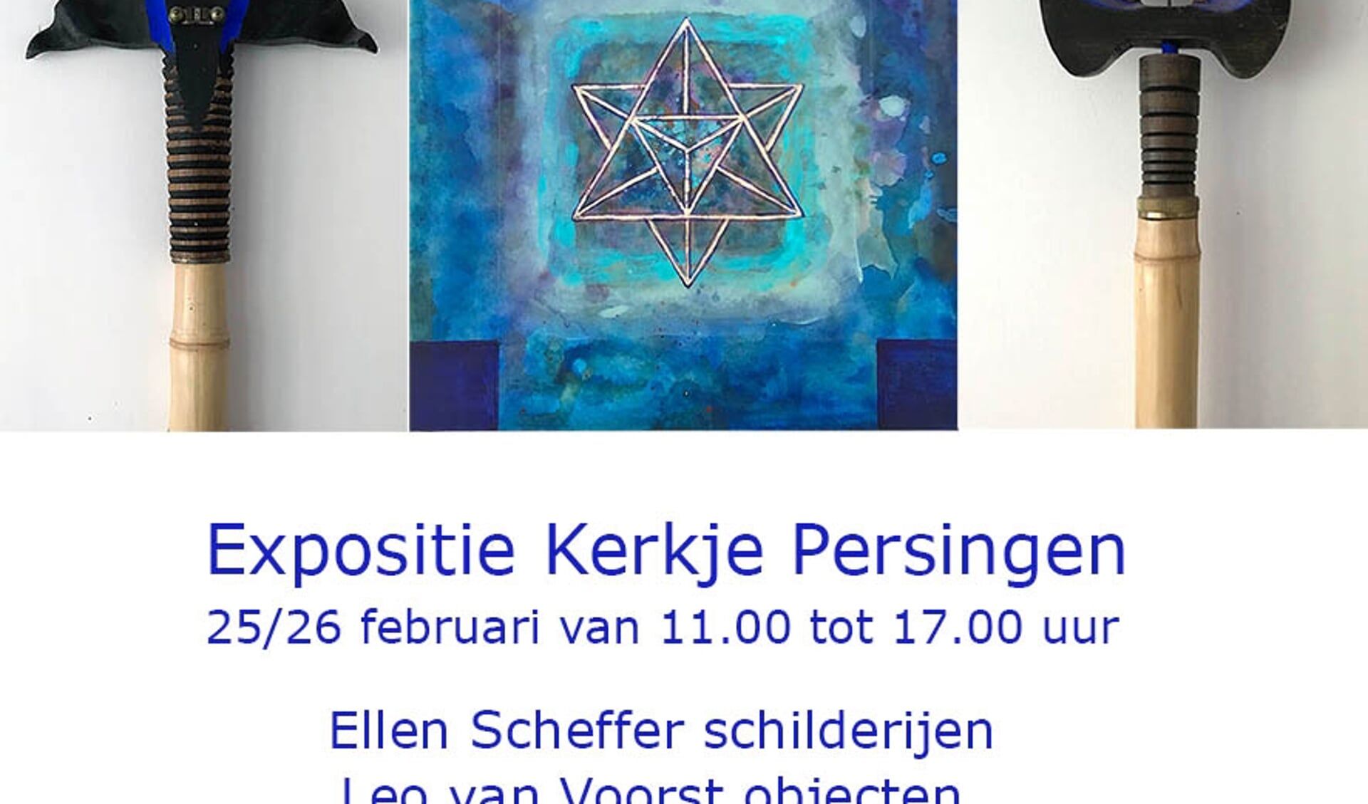 expo Ellen Scheffer en Leo van Voorst in Kerkje Persingen