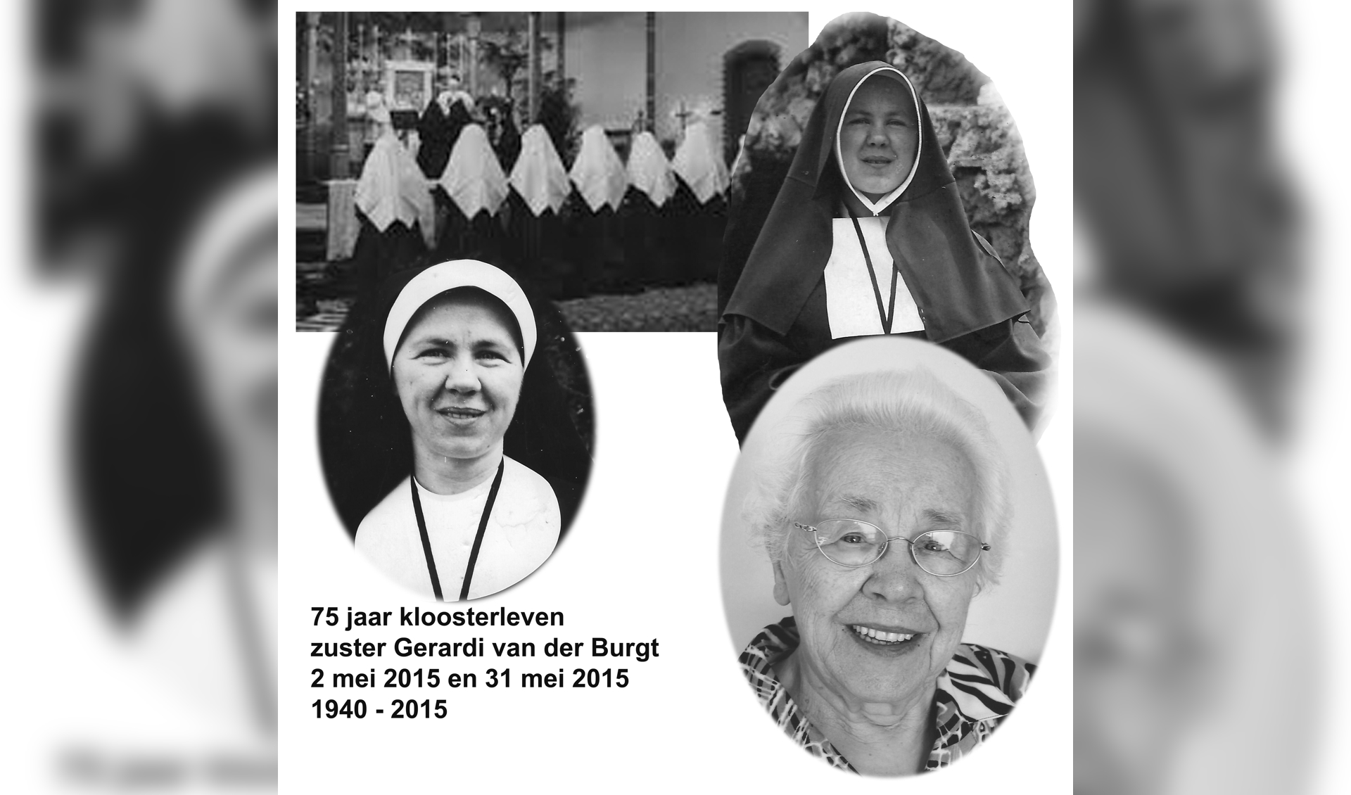 75 jaar kloosterleven zuster Gerardi van der Burgt (1920 - 2020).