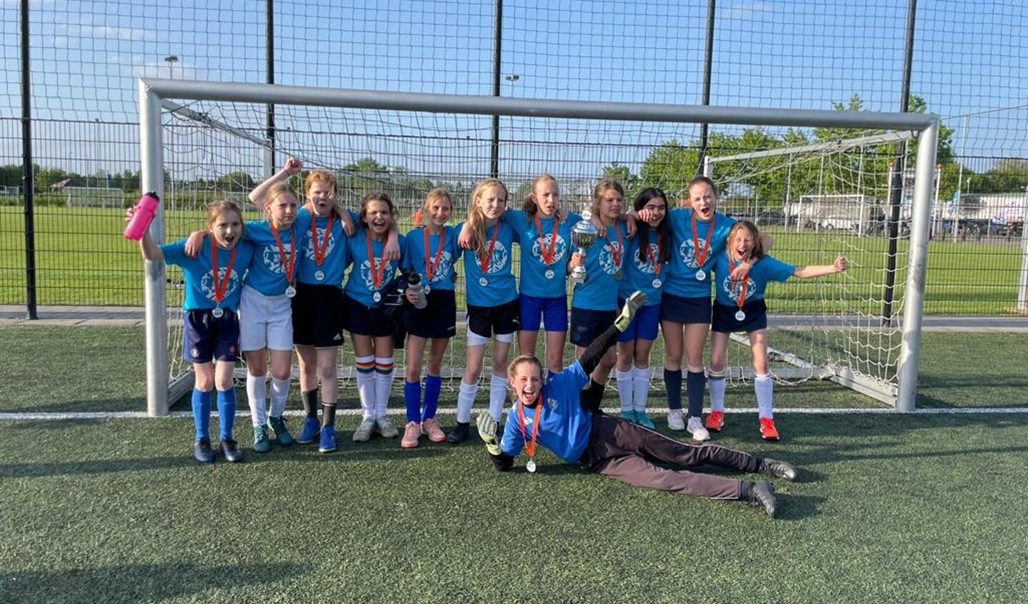 De meiden van groep 8B van basisschool Klein Heyendaal.
