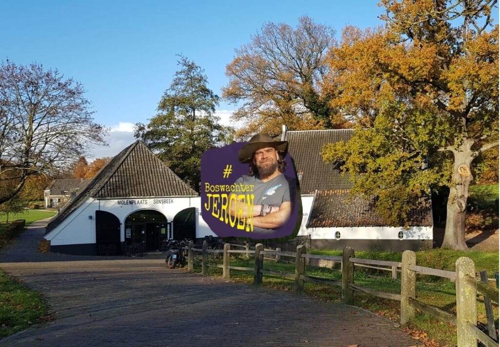 Bezoekerscentrum Molenplaats Sonsbeek. Inzetje boswachter Jeroen. 