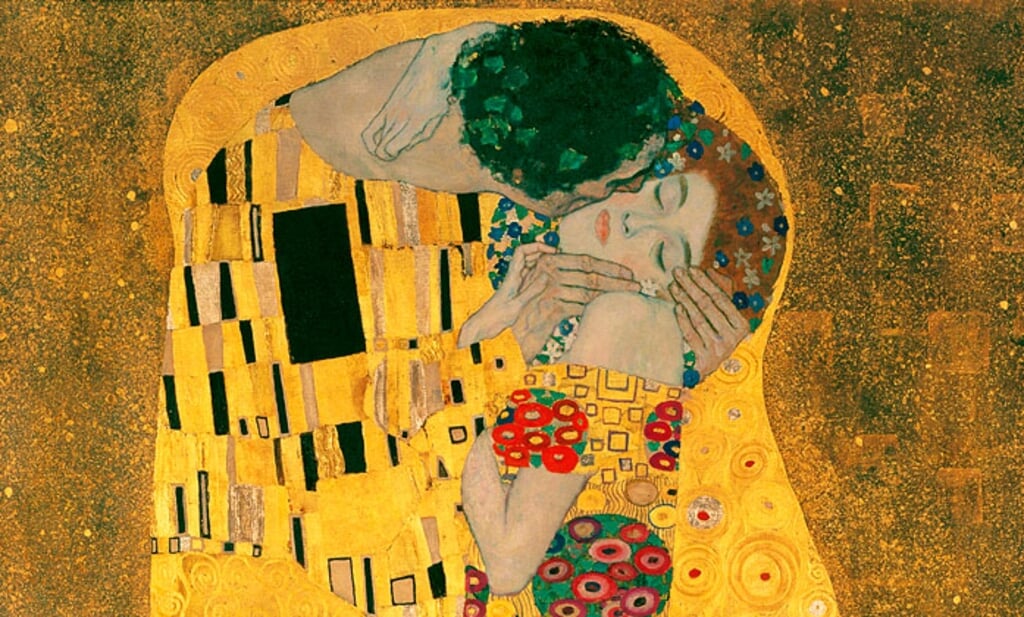 Detail van De kus van Gustav Klimt, 1905