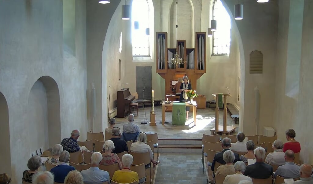 Beeld uit de kerkdienst van 3 juli 2022. (foto: PKN Heumen)
