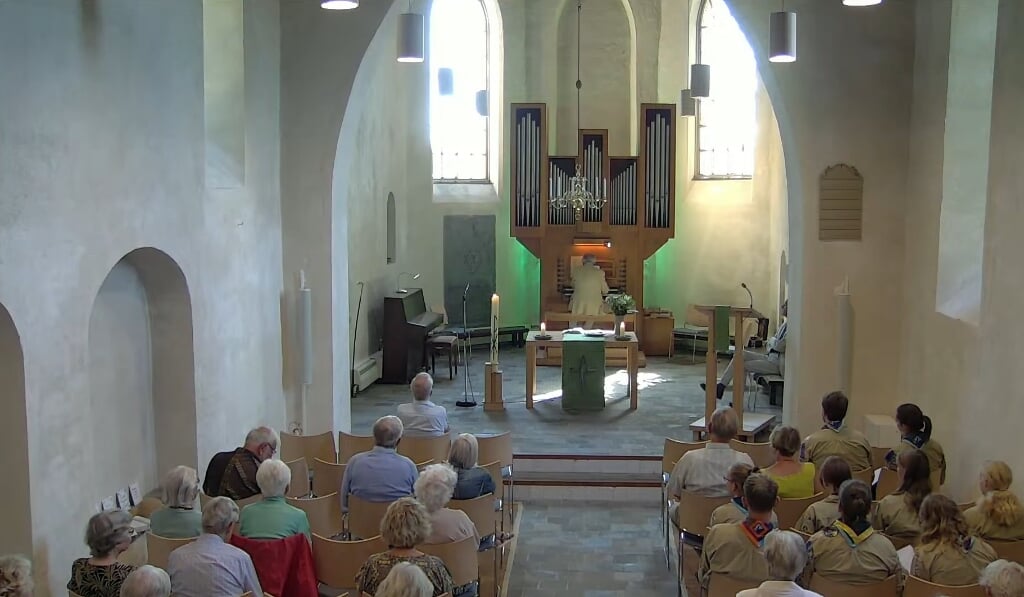 Beeld uit de kerkdienst van 17 juli 2022. (foto: PKN Heumen)
