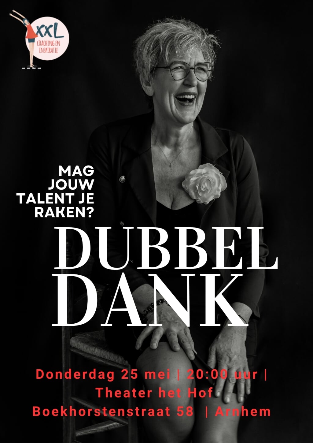 Tine Boeve is 25 mei te zien in Theater Het Hof met 'Dubbel Dank'. 