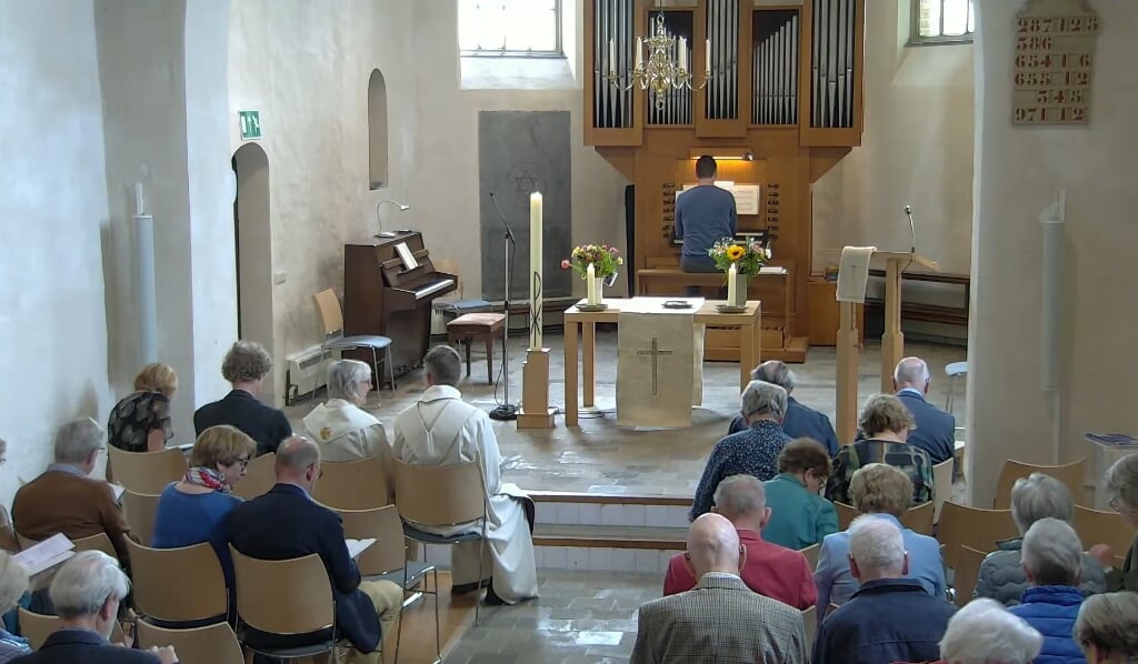 Beeld uit de kerkdienst van 7 mei 2023. (foto: PKN Heumen)