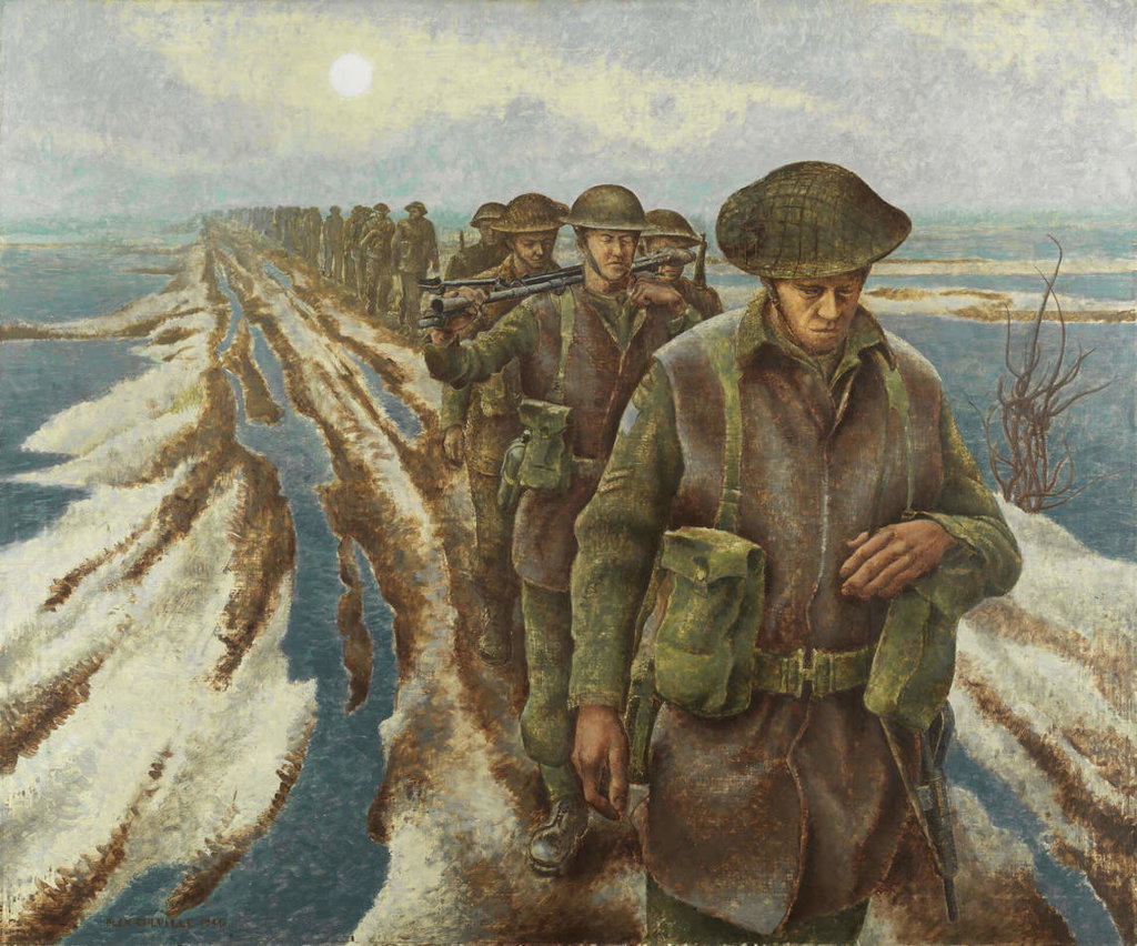 Infantry, near Nijmegen (1946), Alex Colville. (foto: Beaverbrook Collection of War Art, Canadian War Museum, Ottawa)