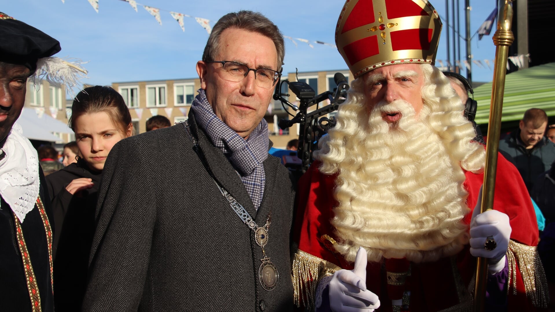 De burgemeester en Sinterklaas.